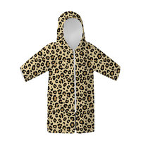 Vente en gros d'enfants gaufrés 100% microfibre serviette personnalisée zippée Surf serviette de bain Poncho manteau à langer pour les enfants