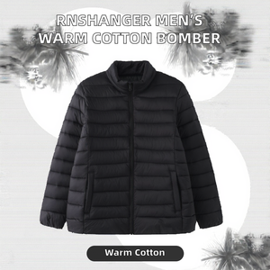 Wholesale Men's Autumn Warm Cotton <b>Padded</b> Bomber Jacket Windproof Casual Sports Stand Collar Zipper Logo Front Pockets - Product Image 2