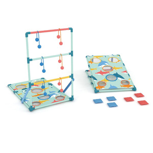 Jeu de lancer 2-en-1 pour la plage, la pelouse, le jardin, le camping : jeu de Cornhole et de Ladder Ball pour les familles, les adultes et les enfants - Product Image 1