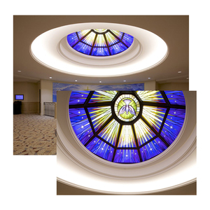 Lucernario religioso dipinto a mano della cupola di vetro colorato per la casa funebre cattolica della santa croce cattolica - Product Image 1