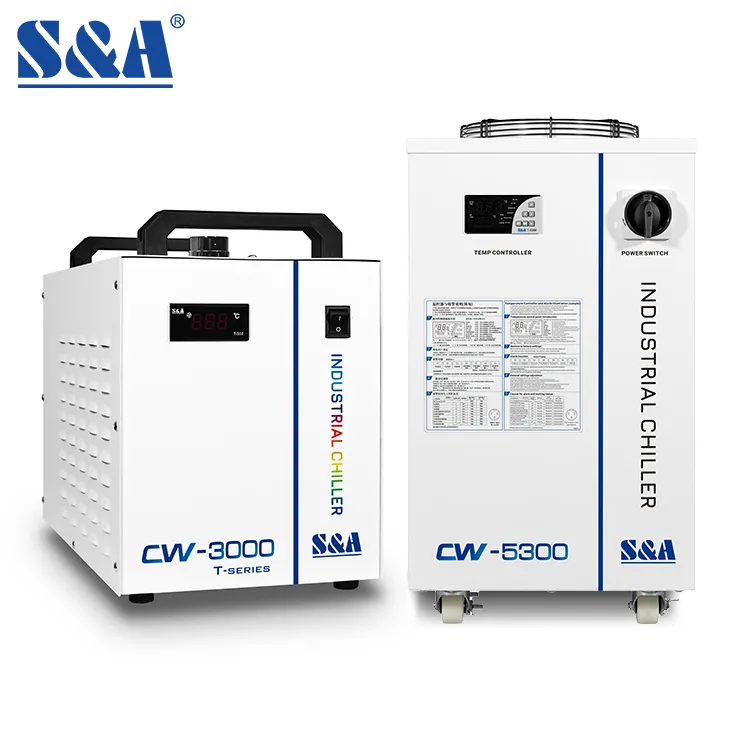 CW 3000 5000 5200 Low Temperature Control Cooling Small Industrial Water Chiller For Co2 Laser Cutting Engraving