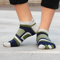 Chaussettes de sport à cinq doigts en coton pour hommes, été, tube court et fin, système intermédiaire, sous-orteil, conception de bateau, déodorant, absorbant la sueur, manchette ODM