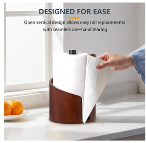 Paper <strong>Towel</strong> Holder <strong>Wooden</strong> Standing Paper <strong>Towel</strong> Roll <strong>Stand</strong> for Rustic Farmhouse &amp; Cottagecore Decor, Kitchen Bathroom Essential - Product Image 4