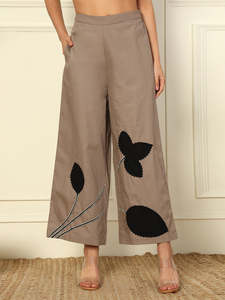Ensemble 2 pièces élégant en coton pour femme, motif floral, col rabattu, longueur cheville, manches trois-quarts, idéal pour l'été - Product Image 2