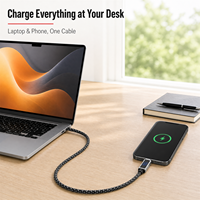 Câble USB PD 60W avec affichage numérique, design tressé, extérieur en alliage d'aluminium, compatible avec ordinateur portable, moniteur, téléphone portable