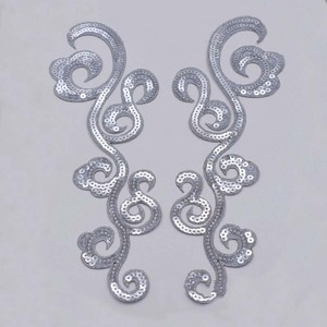 Abiti fatti da te con paillettes e ricami geometrici con adesivi per feste abito da festa con motivo in ferro - Product Image 6