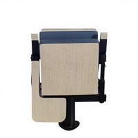 Silla Plegable VIP de Madera para Estadio, Asientos de Auditorio de Perfil Delgado, Asientos para Gradas con Tableta de Escritura, Sistema de Asientos Retráctiles, Impermeable