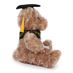 Ours en peluche de graduation, peluche douce avec chapeau et écharpe, cadeau de graduation pour félicitations, jouet pour cérémonie de remise de diplôme, brun - Product Image 2