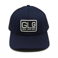 Casquette Trucker Personnalisée à 6 Panneaux, Casquette Snapback en Maille à Visière Courbe avec Logo en Cuir, Casquettes Trucker Bicolores de Haute Qualité pour Hommes