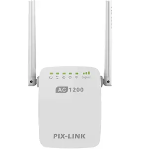 Pix-link AC12信号增强器1200Mbps双频中继器路由器，适用于家庭和办公室