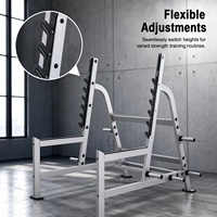 Banc de musculation commercial robuste, rack à squats multi-positions, cadre en acier allié épaissi avec butée de barre intégrée, haute résistance