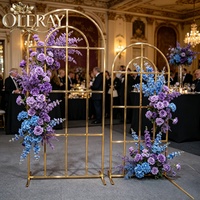 Arche de scène de mariage de style moderne, décoration d'événements, cadre de toile de fond en métal aluminium or blanc noir, support carré, taille personnalisée