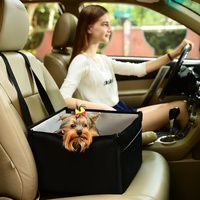Siège d'appoint de voiture pour chien classique sangles réglables fermeture à glissière capacité de 25lb motif d'impression laisse de sécurité à clipser pour petits animaux de compagnie