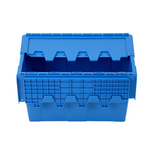 Nhiệm vụ nặng nề nhựa Stackable Thùng Lưu Trữ di chuyển giao thông vận tải hậu cần doanh thu công nghiệp Thùng Lưu Trữ Box với nắp - Product Image 1