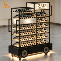 Présentoir à lunettes portable sur roulettes avec étagères suspendues multi-niveaux pour centre commercial
