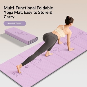 Tapis de <span class=keywords><strong>yoga</strong></span> pliable 20% moins cher, 185 cm, rectangulaire, grand, portable, pour extérieur, sport, fitness, épais, antidérapant, en TPE, 6 mm d'épaisseur, 1 kg - Product Image 2