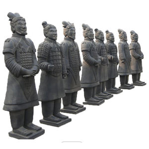 QINLING chinois guerriers en <span class=keywords><strong>terre</strong></span> <span class=keywords><strong>cuite</strong></span> Figure Sculpture sur pierre décoration ornements et ancienne pierre guerriers Statue - Product Image 6