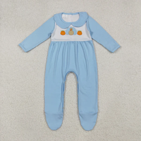 Ropa de Bebé para Otoño, Bonitos Mamelucos de Algodón con Estampado de Pavo y Calabaza de Acción de Gracias, Ecológicos, Transpirables, de Manga Larga, para Bebés