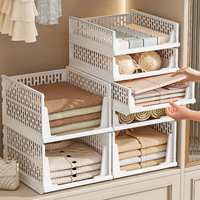 Divisores de Armario de Plástico Plegables, Diseño Plegable, Organizadores de Ropa para Dormitorio, Habitación Individual, Armario, Juego de Cuatro Piezas