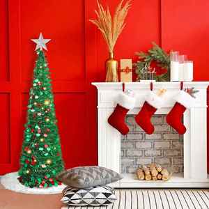 Guirnalda Decorativa de Navidad Plegable y Ecológica de Tinsel Verde Artificial para Interiores/Exteriores con Motivos Navideños - Product Image 4