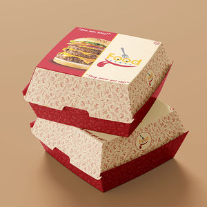 Boîte de hamburger kraft personnalisée frites hot dog poulet frit hamburger UV avantage impression offset gaufrage feuille alimentaire - Product Image 4