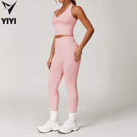 Vêtements de sport, vêtements de yoga, ensembles de sport, vêtements de fitness pour femmes, ensemble 3 pièces, soutien-gorge halter, veste à fermeture éclair, legging taille haute, ensembles de sport pour la course à pied