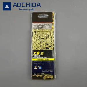 Fábrica al por mayor Tarjeta de alta calidad Acero especial dorado amarillo plata 9 velocidades <span class=keywords><strong>Cadena</strong></span> de velocidad variable <span class=keywords><strong>cadena</strong></span> de <span class=keywords><strong>bicicleta</strong></span> - Product Image 2