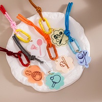 Porte-clés coloré pour sac de sport, breloque imprimée golf, tennis, badminton, baseball, tennis de table, avec mousqueton et cordon, accessoire