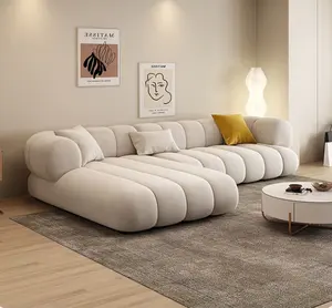 Nordic Simple Large House Corner Cloud Sofa Light Luxury Living Room Technology Cloth divano modulare reclinabile moderno