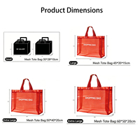 Hochwertige Polyester-Nylon-Gaze Einkaufstasche, Supermarkt-Tasche mit Großer Kapazität, Transparente Netz-Tragetasche für Einkaufszentren und Reisen