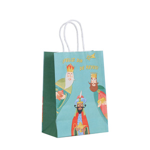 Bolsa de Regalo de Fiesta de los Tres Reyes Magos con Dulces Impresos - Bolsa de Papel Creativa y Portátil para Compras (Impresión Offset) - Product Image 5