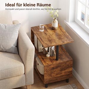 Table d'appoint de salon SENYU, petite table d'appoint avec structure métallique renforcée et pieds réglables - Product Image 3
