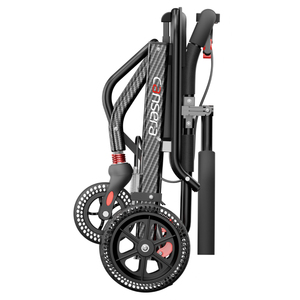 Fauteuil roulant manuel léger en carbone, design en alliage d'aluminium, roues arrière alvéolées de 8 pouces avec poignée de traction et sac – Idéal pour les seniors - Product Image 5