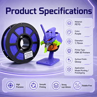Filamento PETG Básico Inicial Color Púrpura, Material de Impresión de Alta Resistencia, Filamento para Impresora 3D para Impresión FDM