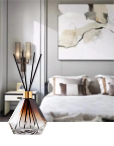 Lüks kristal cam 100ML sazlık difüzör koku aromaterapi şişe vida kapaklı ve sazlık - Product Image 5