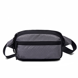 Sac banane léger à motif à carreaux, décontracté, imperméable, en nylon Ripstop, pour activités de plein air, sac de poitrine bandoulière - Product Image 4