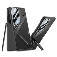 Étui de téléphone en cuir fin style Mecha pour Samsung Galaxy S23 S24 S25 S26 Ultra avec protection d'objectif et support intégré