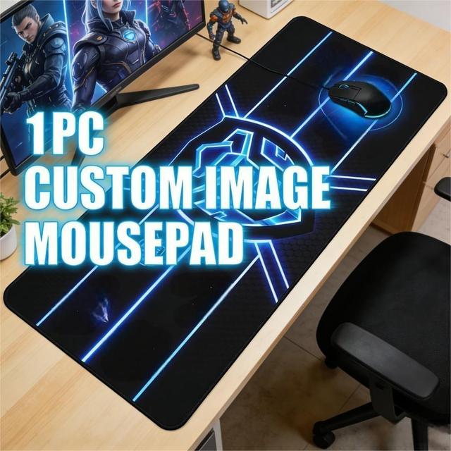 Custom Designed 3mm Thick Rubber Gaming Mouse Pad with Topographic Map Lines Anti-Slip Square Pad for Gamers