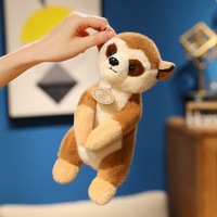 Peluche Lémur aux Grands Yeux Réaliste Transfrontalier, Jouet en Peluche à Longue Queue, Poupée de Zoo Forestier, Rembourrage en Coton PP pour 0-24 Mois, Vente en Gros