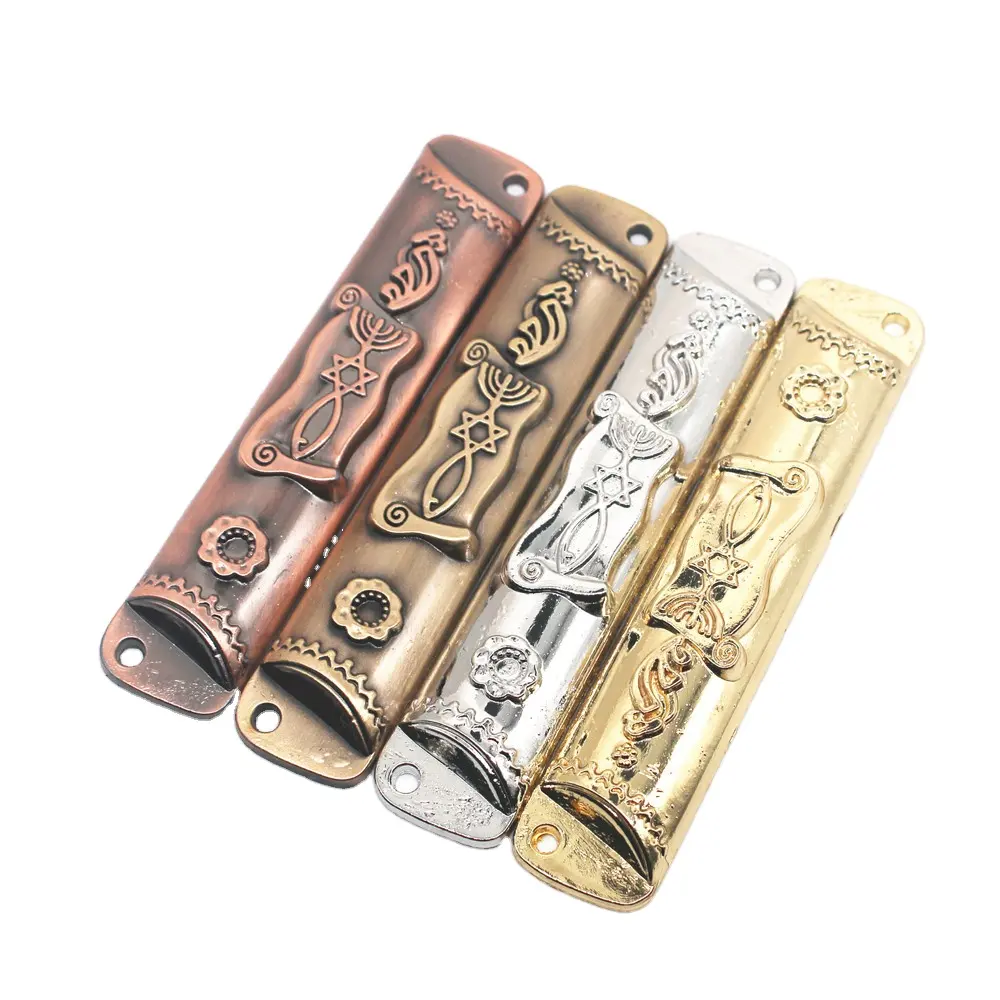 4pcs Mezuzah 이스라엘 문 Mezuza 케이스 Judaica 홈 장식 스크롤 예루살렘 장식