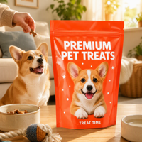 Sachets de friandises pour animaux de compagnie, emballage alimentaire pour chiens et chats, pochette refermable anti-humidité avec fenêtre, impression gravure, logo personnalisé, personnalisable