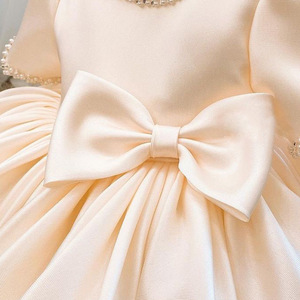 Abito formale <span class=keywords><strong>da</strong></span> ballo al ginocchio per <span class=keywords><strong>bambina</strong></span> di un anno vestito con scollo a 2025 festa di compleanno fiore di nozze - Product Image 4