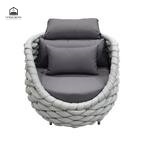 Ensemble de canapés imperméables durables et résistants aux UV avec cadre en rotin Fauteuil de style scandinave très vendu