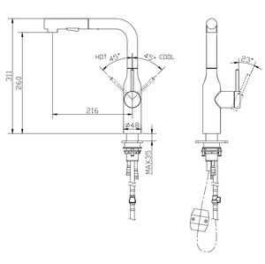 Roestvrijstalen 304 Enkele Gat Installatie Keuken <span class=keywords><strong>Mixer</strong></span> Kraan Naar Beneden Trekken Spray 316 Gootsteen Kraan Keramische Kern Keuken Kraan - Product Image 4