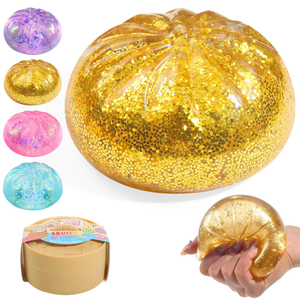 Pelota Antiestrés de Malto con Purpurina, Forma de Dumpling/Bao Bun, Caja Sorpresa, Juguete Sensorial de Rebote Lento para Aliviar la Ansiedad - Product Image 1