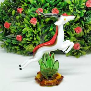 Artistic Hand Blown Glass <b>Deer</b> Statue Hand-<b>Painted</b> Animal Figurine Home Decoration Craft Decorative Piece - Product Image 3
