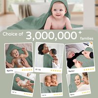 Muslin Cotton Baby Hooded Towel Baby Towels Newborn Essential 2 Pack 32x32 Inch Soft Absorbent Bath Towel for Infants Toddlers