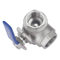 Vanne à boisseau sphérique 3 voies YABOOSS 304SS 3/4 pouce, type T, manuelle, filetage femelle, en acier inoxydable, pour eau, expédition directe usine