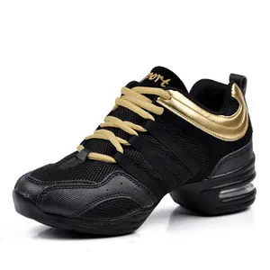 Sports Modern Jazz Shoes Soft Outsole Breath Dance Shoes Sneakers For Woman Practice tennis Shoes