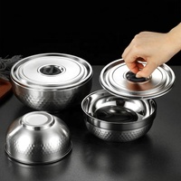 Bol frais de stockage de nourriture en acier inoxydable de haute qualité avec couvercle hermétique accessoire de cuisine en métal préférentiel